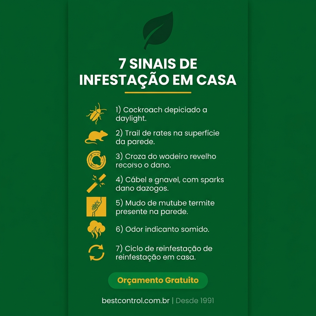 Infográfico Best Control: 7 sinais de infestação de pragas em residências